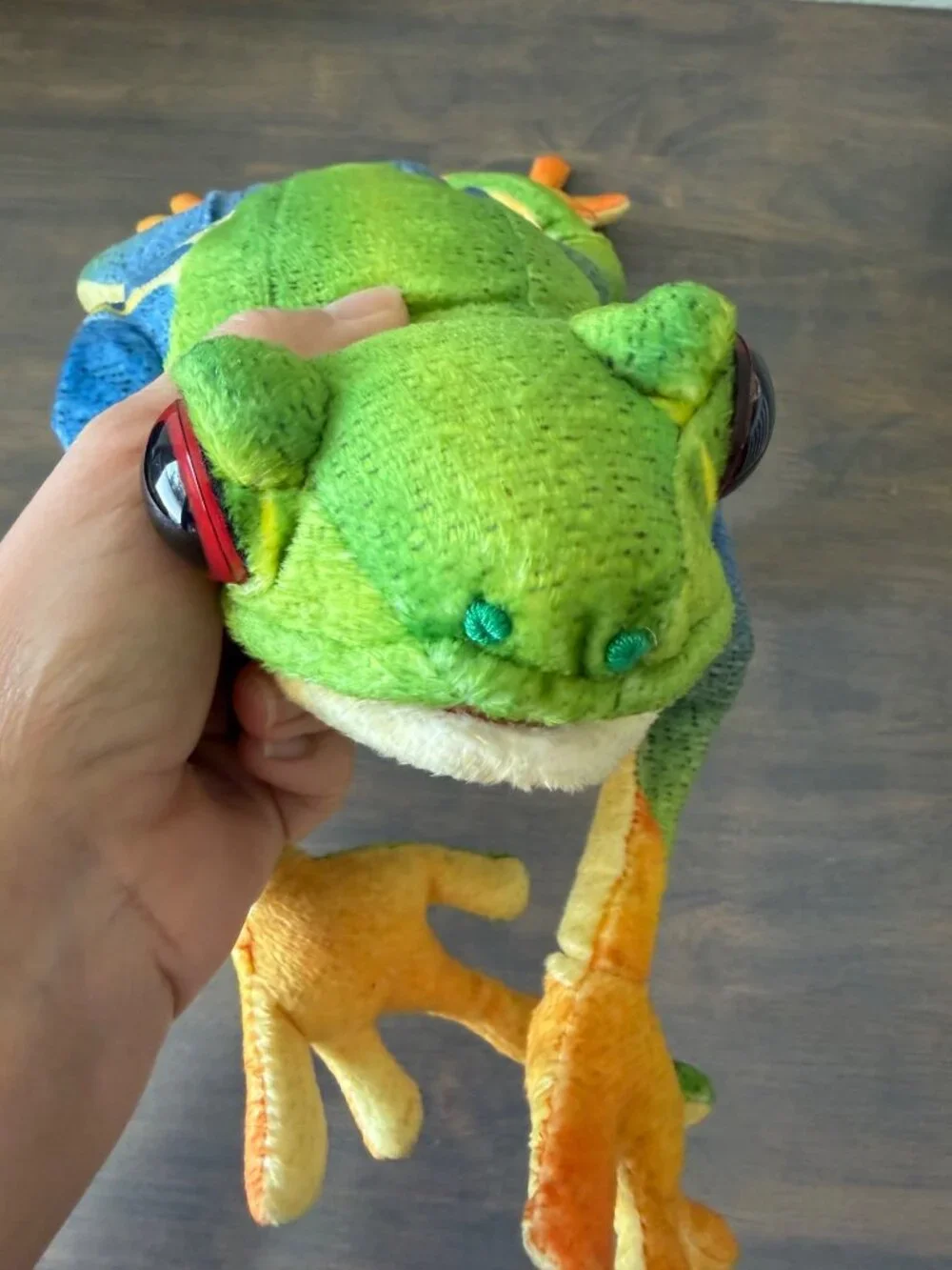 NWT Folkmanis Red Eyed Tree Frog Hand Puppet Rainforest Plush Toy Stuffed Animal